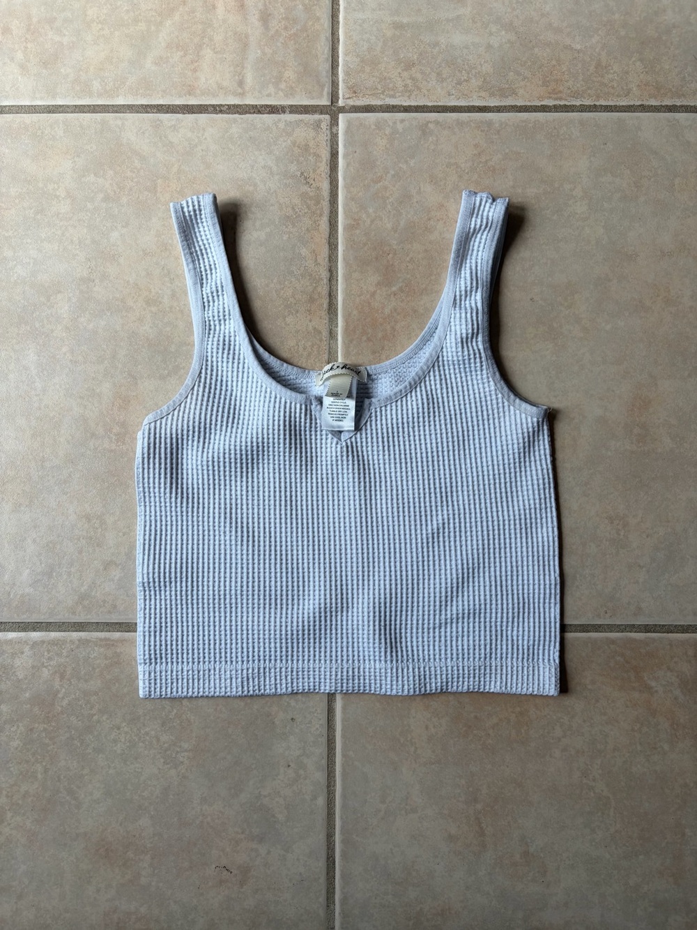 Derek Heart White Ribbed Crop Tank